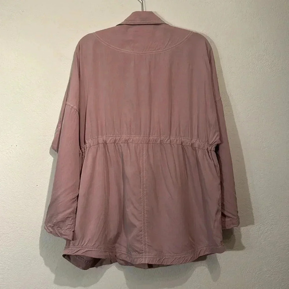 Anthropologie-Danuta Cupro Oversized Utility Jacket Mauve Size XS/S - Picture 9 of 13